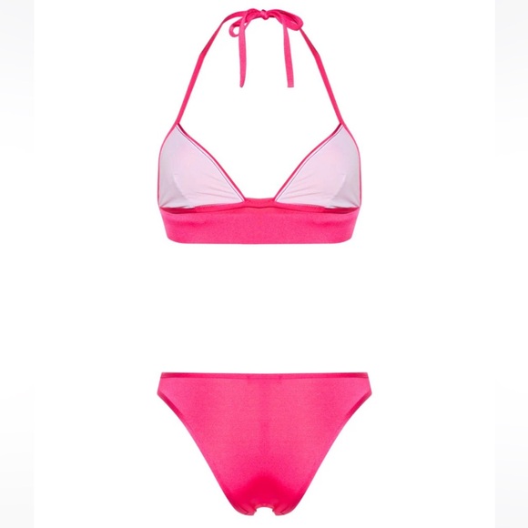 BALMAIN**BARBIE Fuscia Pink w/Strass Crystal Logo Bikini Set***F36;Sm. $545 - Picture 9 of 11